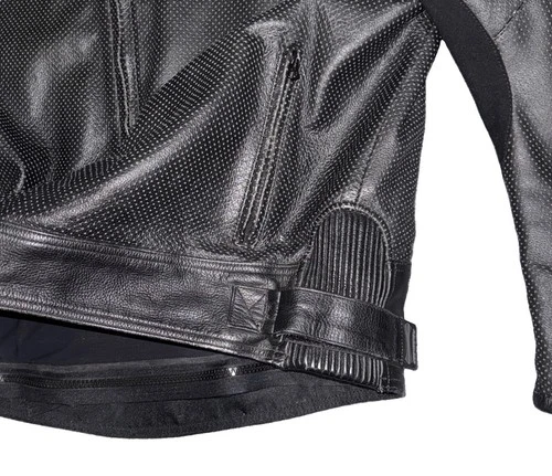 Fieldsheer Mens Perforated Leather Motorcycle Jacket Black Size 52 image 2