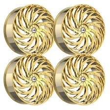 Set-4 Azara Aza-531 20x8.5 5x114.35x4.5 35mm Nano Gold Wheels Rims 20 Inch