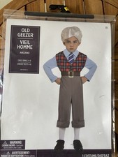 NEW Old Geezer Grumpy Man Halloween Costume Boy Sz S4-6 Suit Yourself Dress Up