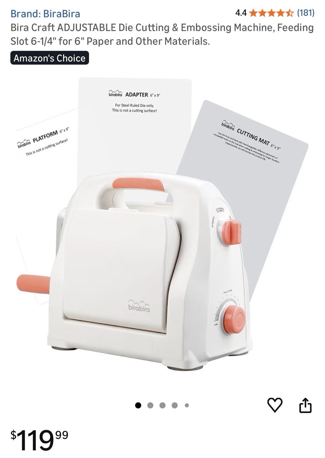 Birabira Cutting & Embossing machine 6”/A5 Crafts Magnetic Plataform