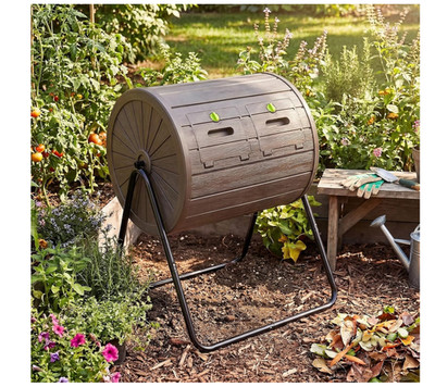 SAFSTAR 37.5 Gallon Compost Tumbler Dual Chamber 360° Rotating Outdoor Bin