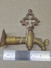 Antique 19th Century Russian Samovar Brass Tap / Spigot with Ornate Key Handle –