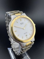 Seiko SQ100 Quartz Orologio Uomo Bicolore Acciaio Oro 35mm Data Vintage Funzionante