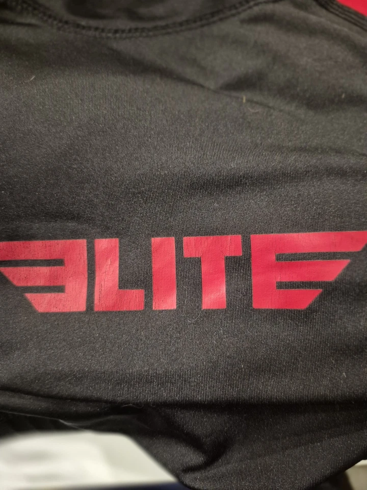 Elite Sports Long Sleeve Black/red Rash Guard XL BJJ Jiu Jitsu No Gi - Image 2 of 4