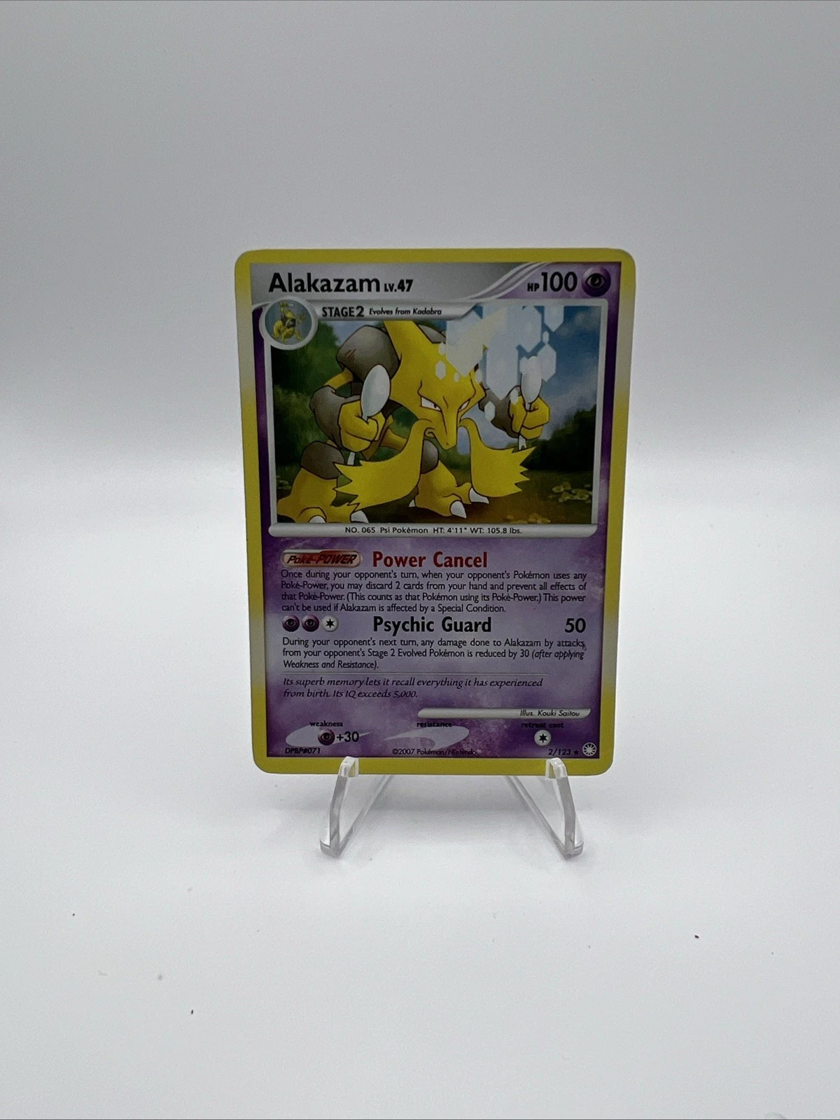 Alakazam Holo Rare 2/123 Mysterious Treasures 2007 Pokémon TCG Card