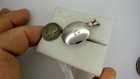 Orange AMBER OVAL stone Poland .925 Sterling SILVER PENDANT  1 1/4 x 1 7/8 — photo 3