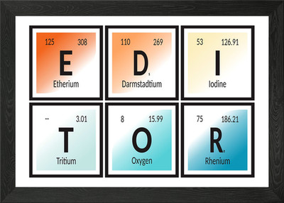 Editor Periodensystem Elemente Typo gerahmtes Wandbild Poster Leinwanddruck Bild
