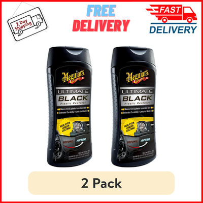 #ad 2pk Meguiars Car Black Plastic Restorer Fluid 12oz Ultimate Trim Protect Restore $24.99