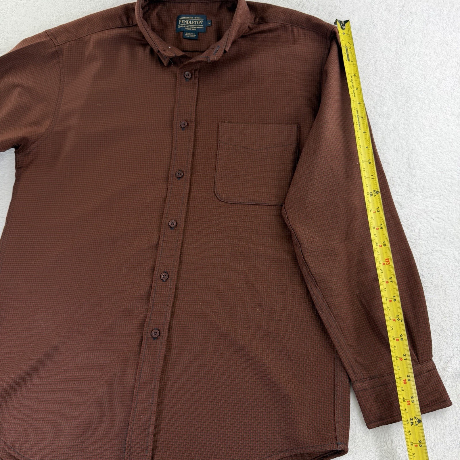 Pendleton Sir Pendleton Wool Houndstooth Shirt Me… - image 13