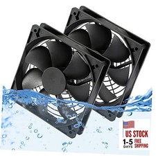 2-Pack IP67 Waterproof Silent DC Cooling Fan - 120mmx25mm 4.72inch 120x25mm 12V