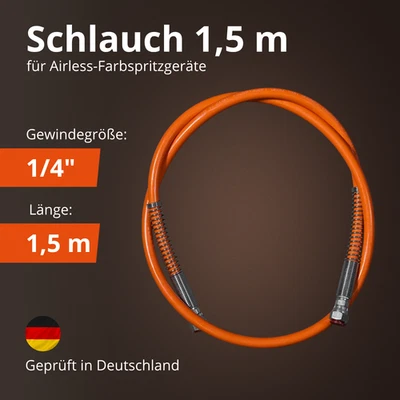 ASPRO 1/4″ Schlauch 1,5m für AIRLESS-Farbstoffsprüher