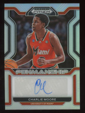 2022 Panini Prizm Draft Picks Penmanship Silver Auto Charlie Moore Miami #CP-CMO
