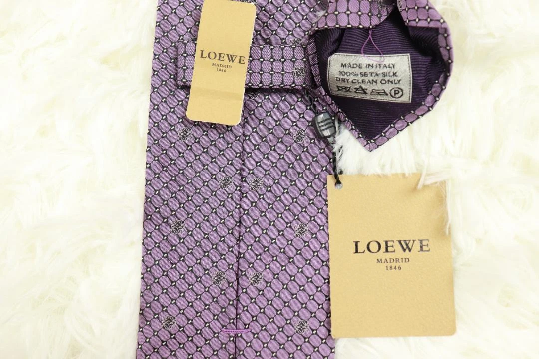 Cravatta cravatta cravatta uomo seta usata originale LOEWE abito classico lusso multicolore 3