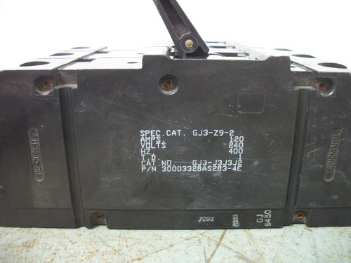 HEINEMANN CIRCUIT BREAKER GJ3-Z9-2 120AMP 240VOLT 3POLE NOB - Picture 3 of 3