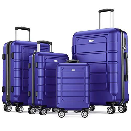 Luggage Sets Expandable PC+ABS Durable 16in20in24in28in Family set-Royal blue