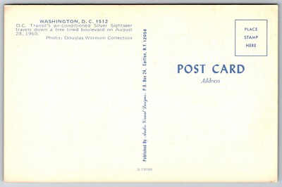 DC Transit Silver Sightseer Bus No 1512 - Washington DC - c.1960