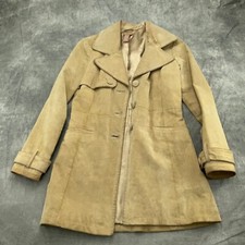 Xxi Womens Coat Small Tan Soft Suede Trench Short Lined Casual Everyday 21