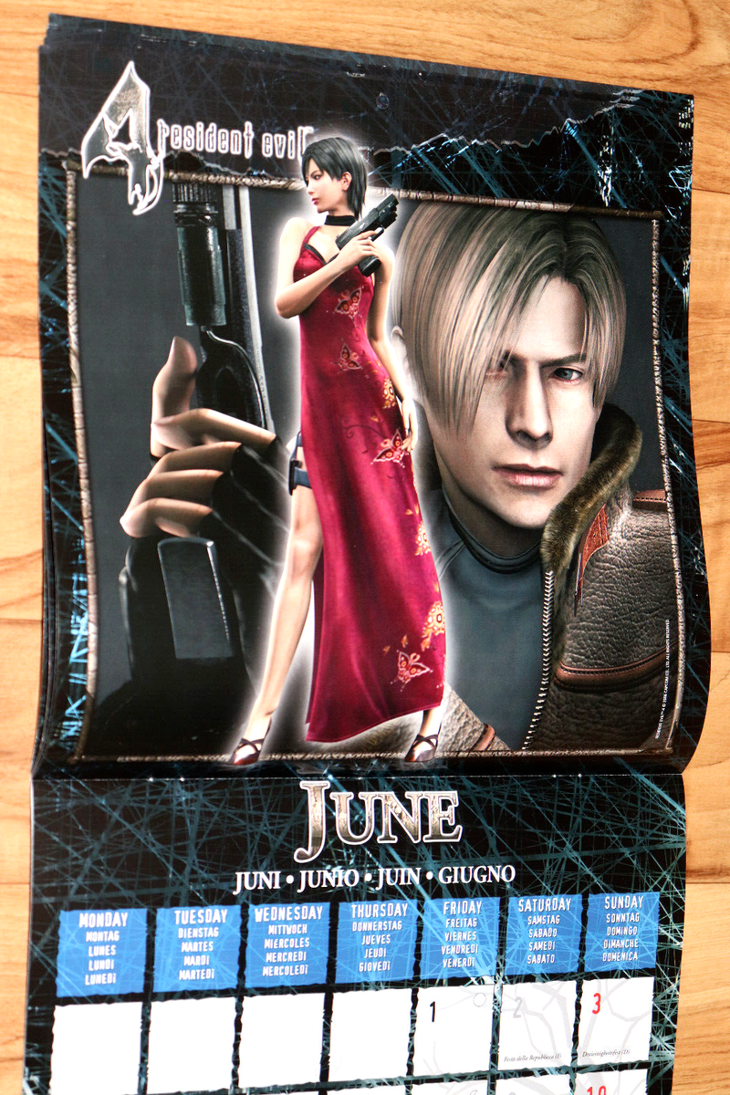 2007 Resident Evil 4 Very Rare German Calendar Capcom Ada Wong