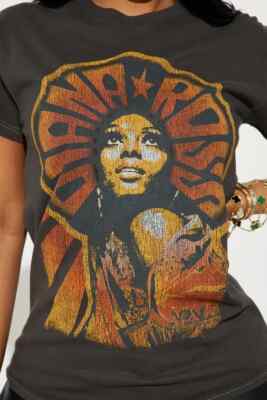 Remake Diana Ross rock music short sleeve black classic shirt KV30931