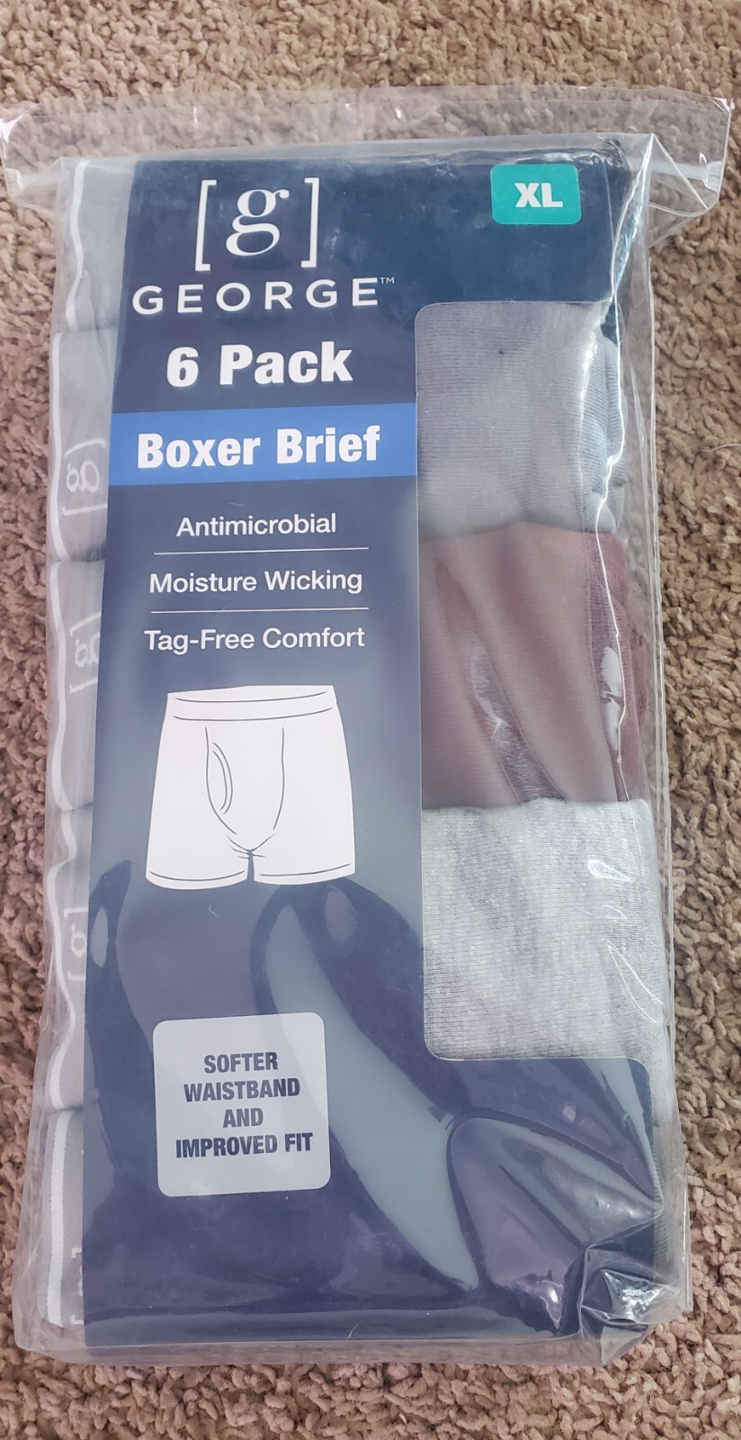 Men's XL 4042 Boxer Briefs 6PACK Underwear 6" Inseam Cotton