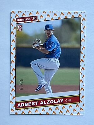 2020 Donruss Adbert Alzolay On Fire Emojis /75 #258 Chicago Cubs  