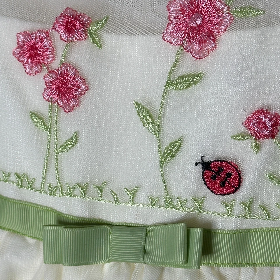 Пасхальное платье для девочек Jona Michelle 24 М / 2 Т цвет слоновой кости бабочка с вышивкой - Изображение 3 из 4