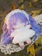 No attributes Purple Plush 20cm Doll Skirt Clothes Dress Up Anime Plushie Toy