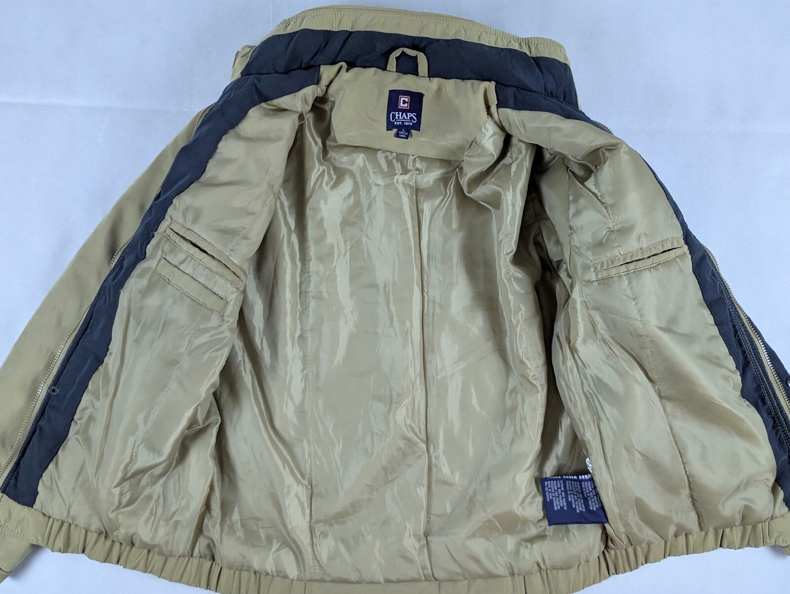 Chaps Khaki Size Large Soft Shell Jacket Lined Fu… - image 6