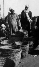 An Egyptian basket seller displays his wares 1930 OLD PHOTO