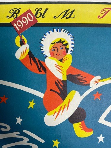 1989 Original Vintage Russian Soviet Art Poster USSR New Years Perestroika - Picture 2 of 3