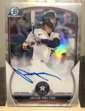 2023 Bowman Chrome #CPA-JML Jacob Melton Refractor Auto #’d /499 Astros RC