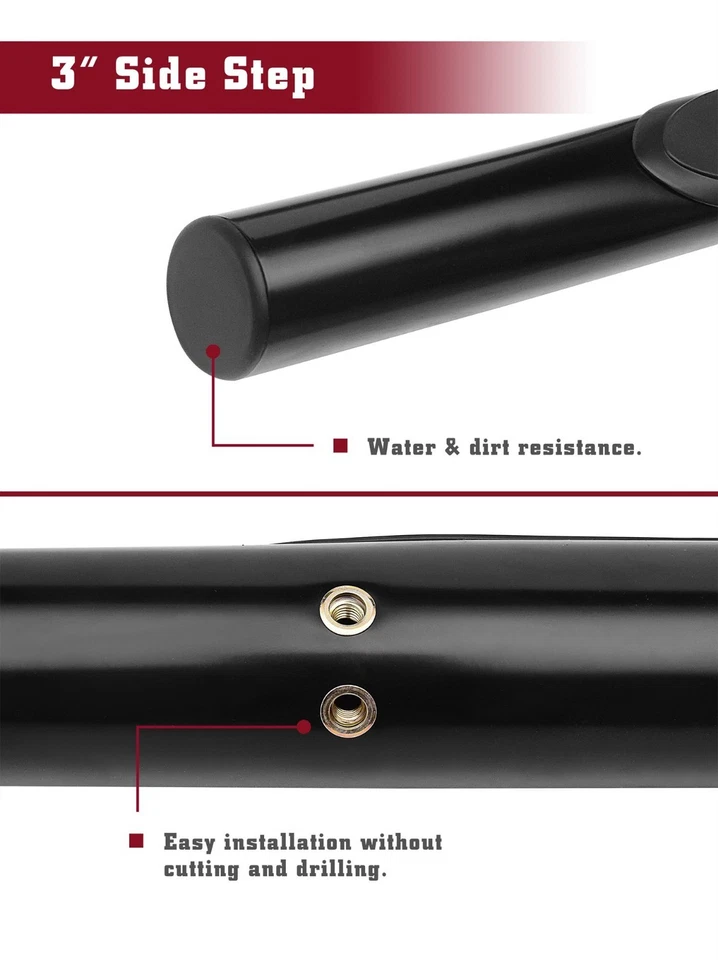 For 2003-2011 Honda Element 3" Black Side Step Rails Nerf Bars Running Boards Foto 4 de 4