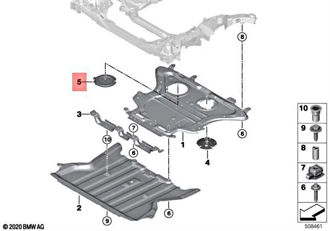 Genuine BMW X5 M X6 F15 F16 G30 G31 Cover Reinforcement Plate Rear 