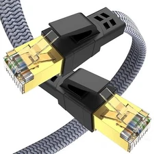 Cat8 Ethernet Cable Braided 6FT-35FT Heavy Duty Super Speed 40Gbps/2000Mhz RJ45