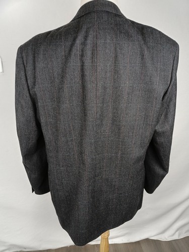 pierre cardin VTG Men's Sz 46L Charcoal Gray Striped 100% Wool Sport Coat B41 - Picture 12 of 12
