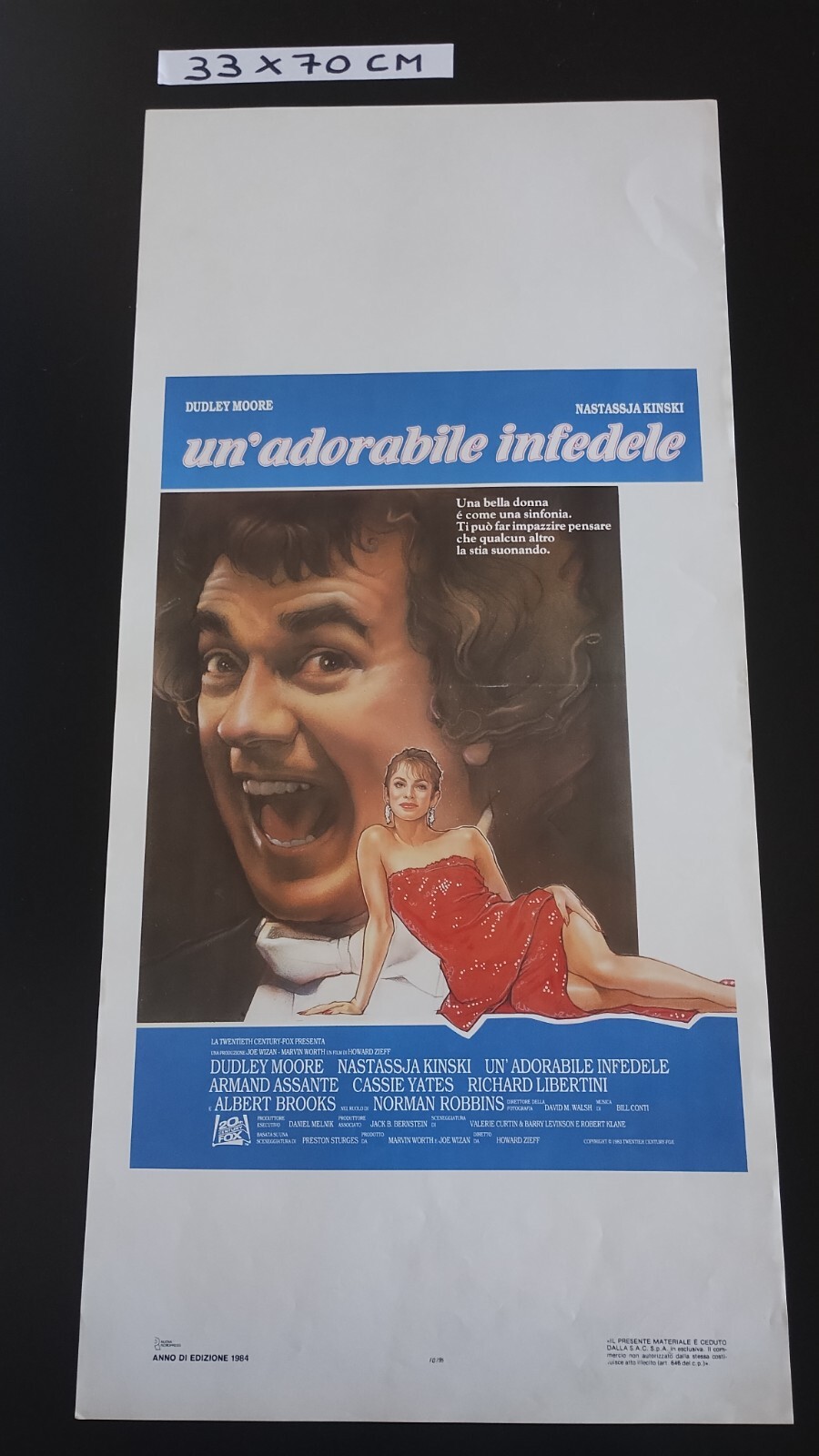 Locandina originale film Un'adorabile infedele (1984) - Regia di Howard Zieff