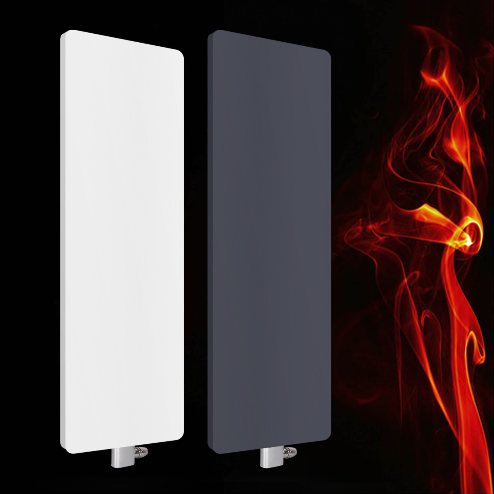 ✅ Vertikal Heizung, Planheizkörper Flach Mittelanschluss, Ventilanschluss unten.