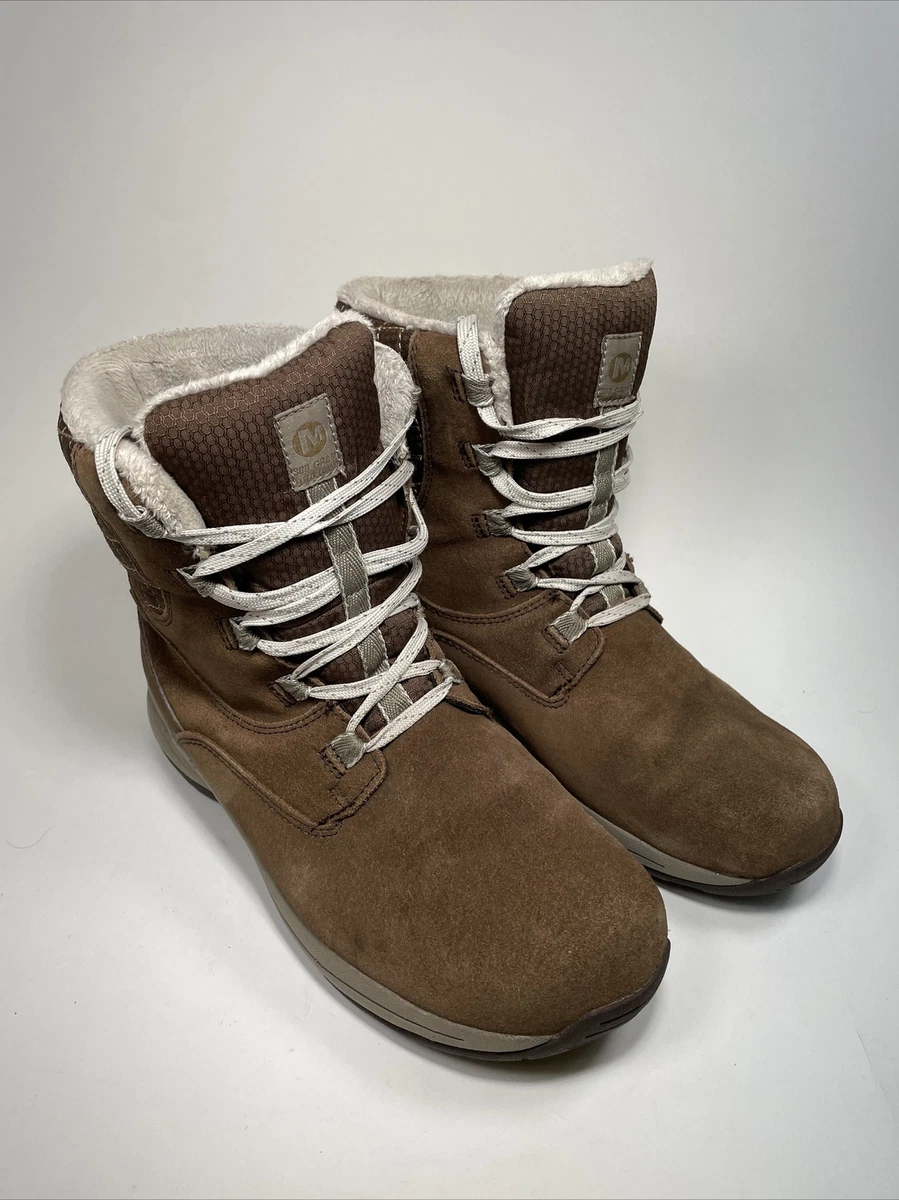 Merrell Jovilee Artica Waterproof Brown Dark Earth Boots Womens Sz