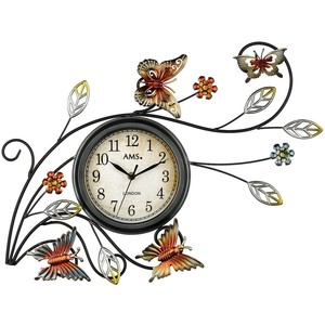Neu Bunte Wanduhr Ams Quarz Uhr Schmetterling Blumen Verspielt Retro Braun Ebay