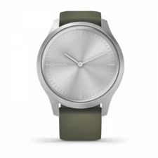 Garmin vivomove Style Silver Fitness Watch with Moss Silicone Band 010-02240-01