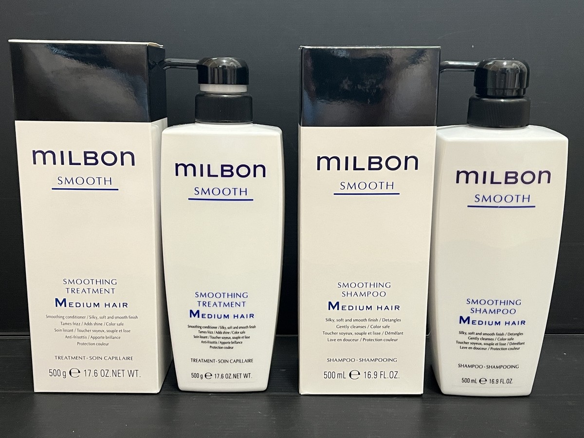 Milbon Smoothing M Medium Hair Shampoo 500mL & Treatment 500g