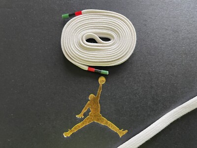 Nike Air Jordan Original flache weiße Schnürsenkel - Breite 8 mm Länge 150 cm - 100 % authentisch