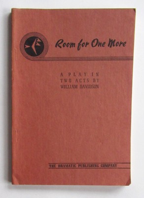 RARE VTG - Room for One More: A Play in Two Acts by W. Davidson 1951 PB Good