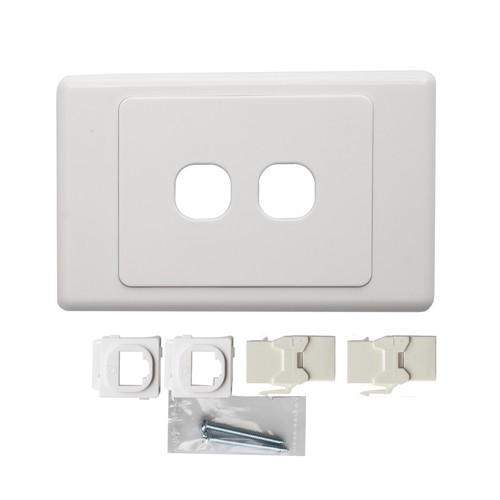 Cat6a RJ45 2Port Wall Plate Network LAN 2Gang Coupler F/FJack Cw2C6A-ff - Picture 6 of 6