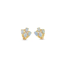 Oval Opal Cluster Studs 14k Yellow Gold 14k Yellow Gold