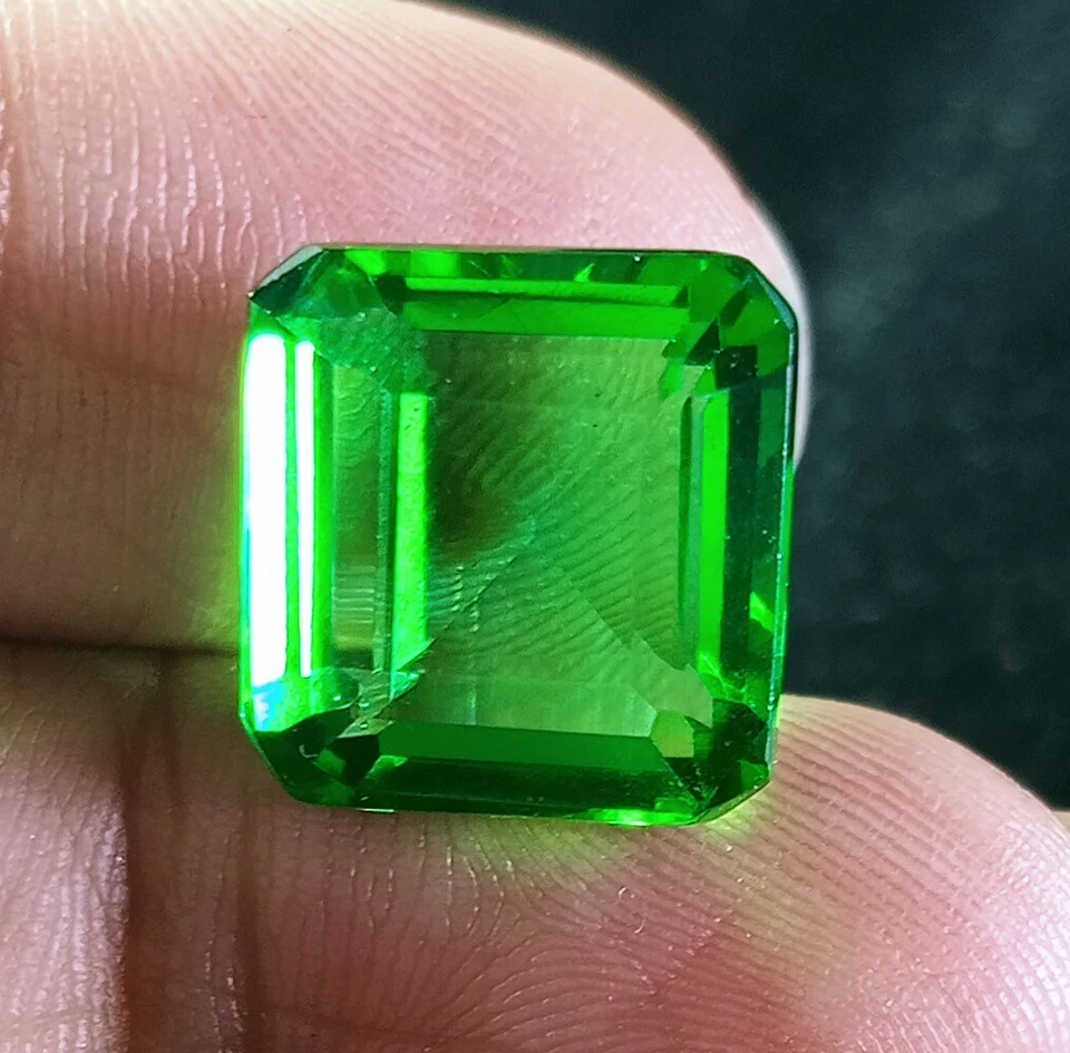 Maravillosa piedra preciosa suelta de topacio verde de 8-10 quilates corte cuadrado brasileño certificado EGL Foto 4 de 4