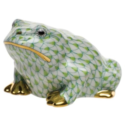HEREND,  FROG,  KEY LIME FISHNET,  #VHV1-15321,  BRAND NEW, MINT & BOX!