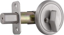 750836 Single Sided Deadbolt Lockset, Adjustable Backset, Satin Nickel Finish
