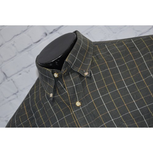 Viyella Dress Shirt Wool Blend Mens Size Large Green Plaid Cotton Wool Blend - Picture 3 of 6