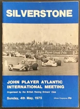 SILVERSTONE 4 May 1975 BRDC JOHN PLAYER ATLANTIC INTERNATIONAL MEETING Programme